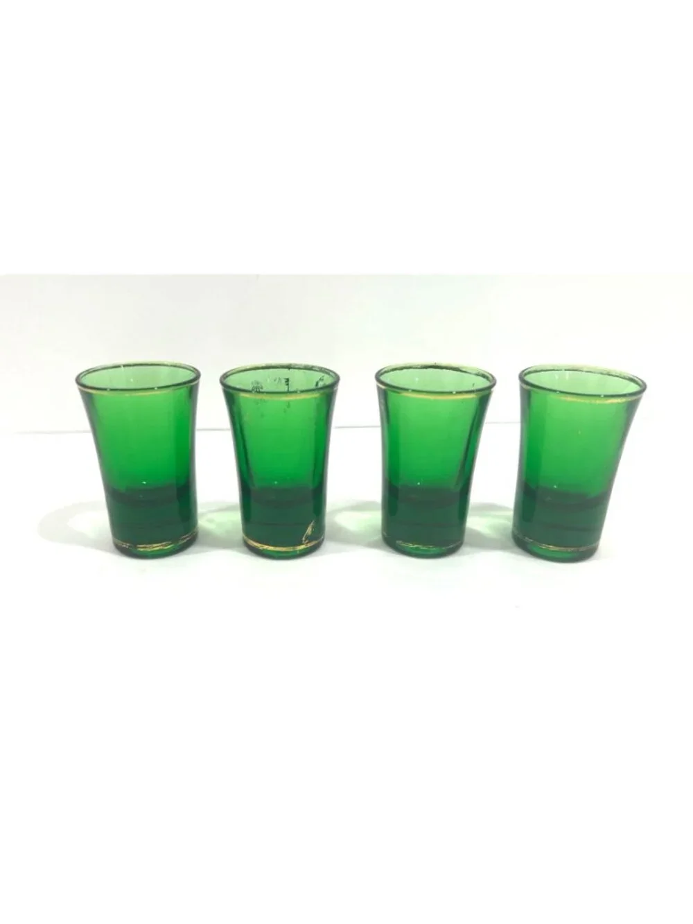 Vintage Cristallerie Artistiche DFP Emerald Green Decanter with 4 glasses,Italy